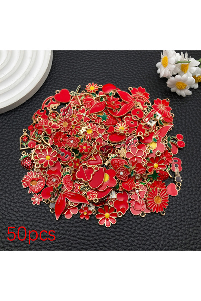 Choice1 SN1240-50pcs 20/50/100pcs Bright Red Charm Assortment - DIY Craft Mat...