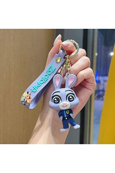 Choice1 12 Anime Zootopia 2 Keychain Cute Judy Hopps, Nick Wilde Doll Schoolb...