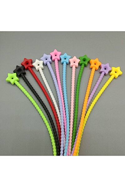 Choice4 21cm Star 10pcs Colorful Star Silicone Ties Bag Clip Reusable Zip Tie...