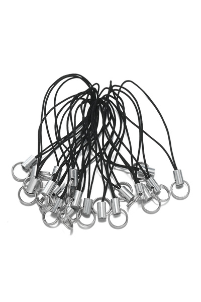 Choice21 50pcs Black 20/50Pcs Polyester Cord with Double Jump Ring Lanyard Ro...