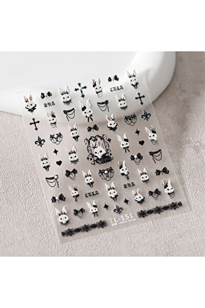 Choice1 NAILFYOU 1pcs TL-151 5D Kawaii Punk Dark Nail Art Sticker Luxury Cart...
