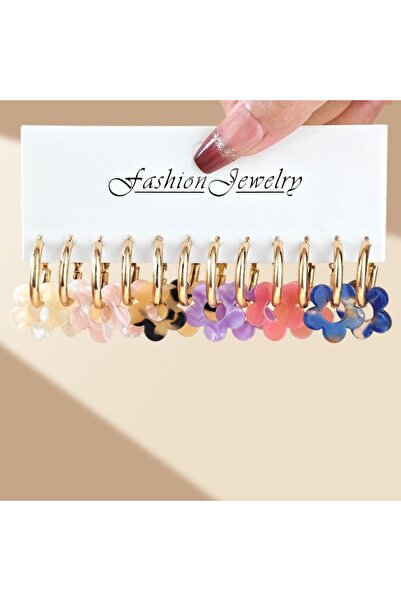 Choice3 2 Fashion Acrylic Earrings Set Colorful Flower Pendant Earrings Gift ...