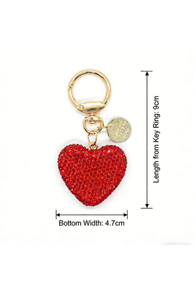 choice2 Red Bling Bling Pink Heart Crystal Rhinestone Soft Clay Keychain for ...