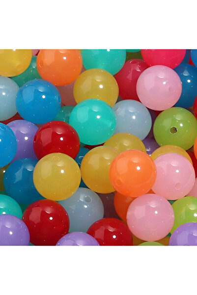 Choice5 Mixed 20pcs 16mm Jelly Colored Acrylic Beads Loose Spacer Round Beads...