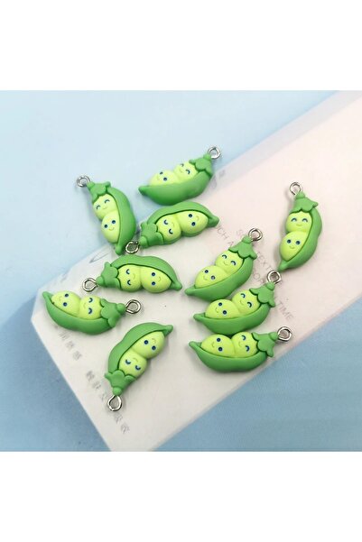 Choice 10pcs 10Pcs Cute Vegetable Green Beans Pea Charms Kawaii Resin Flatbac...