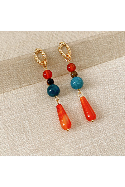 Choice stone earrings Bohemian Natural Agate Stone Earrings for Women Vintage...