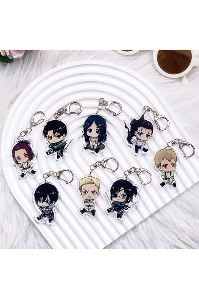 Choice5 5 cm 9 1/8PCS Anime Attack on Titan Acrylic Car Keychain Cartoon Bag ...