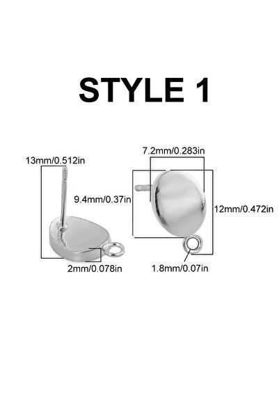 Choice7 D0399 20 قطعة من قواعد الأقراط الأنبوبية الهندسية المصنوعة من الفولاذ...
