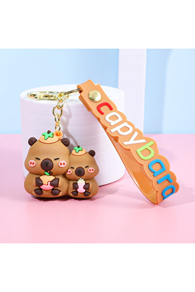 Choice3 6 cm KC4921 Cute Capybara Rodent PVC Pendant Keychain - Simulation Ca...