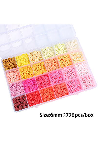 Choice color2 3700pcs 24 Grids 6mm Polymer Clay Beads Set for DIY Handmade Br...