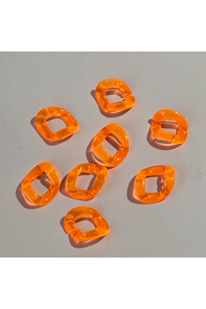 Choice6 15pcs-34x37mm orange 15pcs Clear Colorful Acrylic Square Link Chain 3...