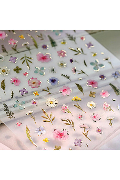 Choice M1072 Gold Stamping Colorful Dried Flowers Wreath Floral Plant Petal G...