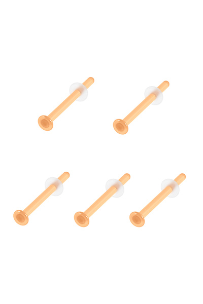 Choice17 أقراط باربل مستقيمة 1.2x8x3mm - 5 قطع، 1/5 قطع، زجاج غير مرئي بلون ا...