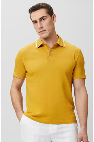 Network Sarı Polo Yaka Çıtçıtlı T-shirt