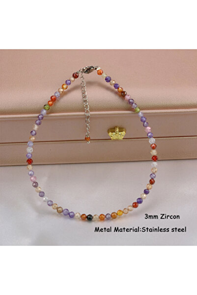 Choice Zircon 22+5cm Anklet For Women Stainless Steel Jewelry Bead Foot Chain...