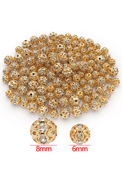Choice1 6mm Color 2 10pcs 18K Real Gold Plated Brass Inlay Zircon Round Beads...