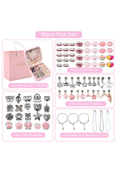 Choice1 Pink Series Jewelry Making Gift Box Set DIY Bracelets Making Kit with...