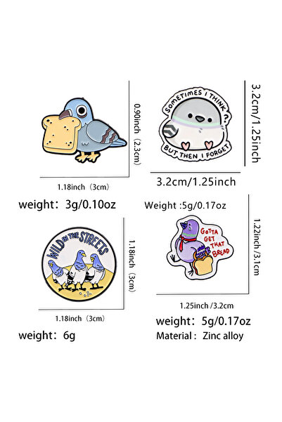 Choice 1 4pcs/set Pigeon Enamel Pin Brooches For Lapel Pins Badge on Backpack...