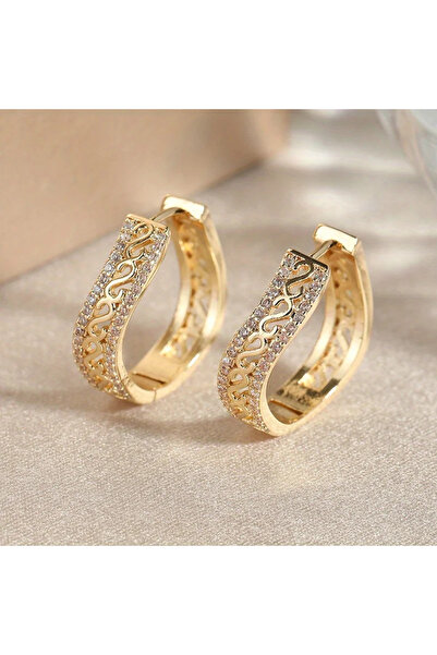 Choice Gold-color Creative Retro Hollow Design Metal Earrings, Elegant Women'...