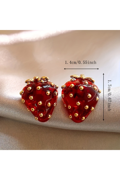 Choice WC5106-1 Fashion Style Strawberry Shaped Stud Earrings Jewelry Party Gift