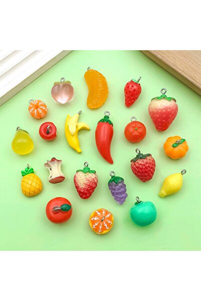 Choice4 Mix-20pcs 20pcs Colorful Resin Fruit Charms, Simulated Strawberry, Or...
