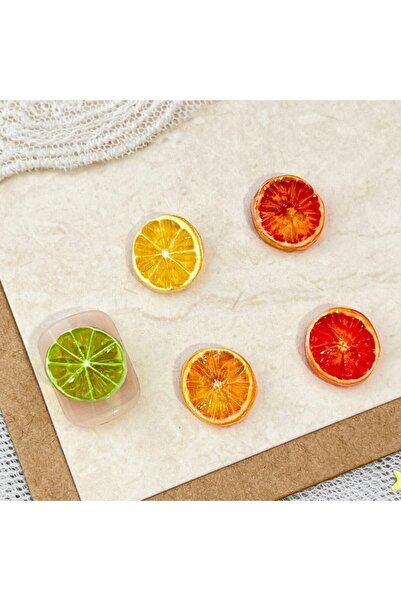 choice2 10pcs Sliced Fruits Orange Resin Nail Charms Simulated Food Toys Lemo...