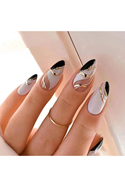 Choice أظافر صناعية متوسطة الحجم على شكل لوز jb-w529، 24 أظافر صناعية على شكل...