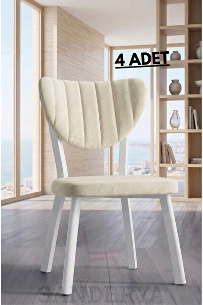 SANDERYA 4 ADET Mutfak Sandalyesi Yemek Odası Bahçe Balkon Otel Restoran Kafe...