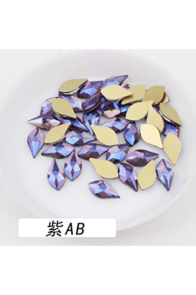 Choice11 100pcs purple AB wholesale Pear shaped drop 5*10mm Flat Back Nail Rh...