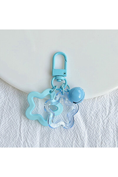 Choice4 10pcs blue 1/5/10PCS Y2K Transparent & Solid Color Star Keychain Resi...