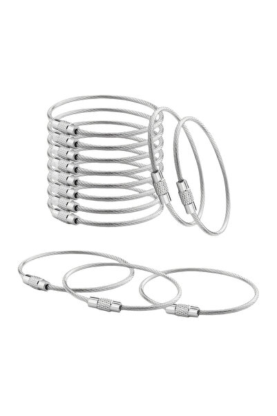 Choice1 15PCS Silvery 5/15/25/40Pcs Extendable Wire Keychain Cable Large Keyr...