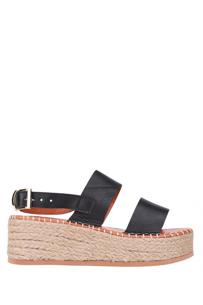 stato Max Straw Wedge Sole Γνήσιο Δερμάτινο Γυναικεία Σανδάλια Πλατφόρμα Κομψ...