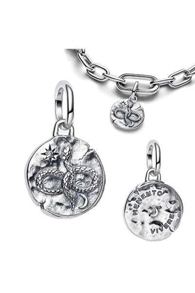 Choice73 AMC7260 Vintage 925 Sterling Silver Round Charms Flower Skull Snake ...