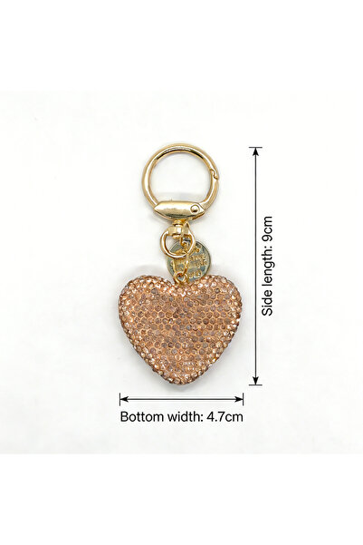 Choice Champagne Bling Bling Pink Heart Crystal Rhinestone Soft Clay Keychain...