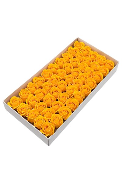 AFO Set 50 trandafiri sapun parfumati, atingere reala, galben intens