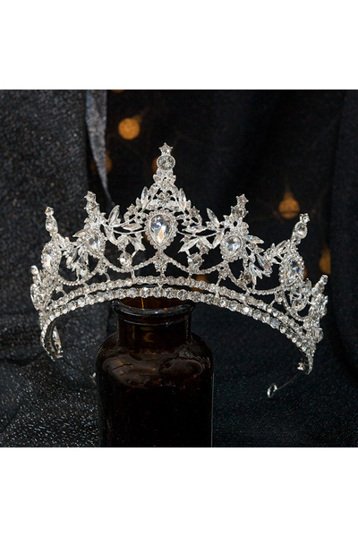Choice1 Silver Silver Rhinestone Bridal Crown for Wedding & Birthday Party, S...