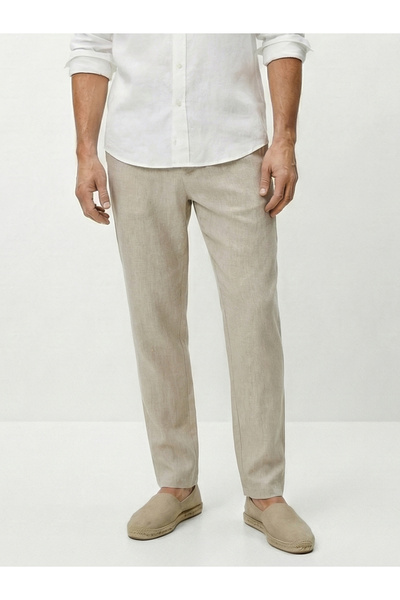 Xint Erkek Naturel %100 Keten Regular Fit Pantolon