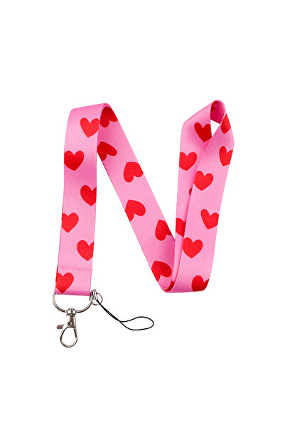 Choice 1 Pink Love Lanyard Neck Strap Keychain Cute Romantic ID Card Cover Ba...
