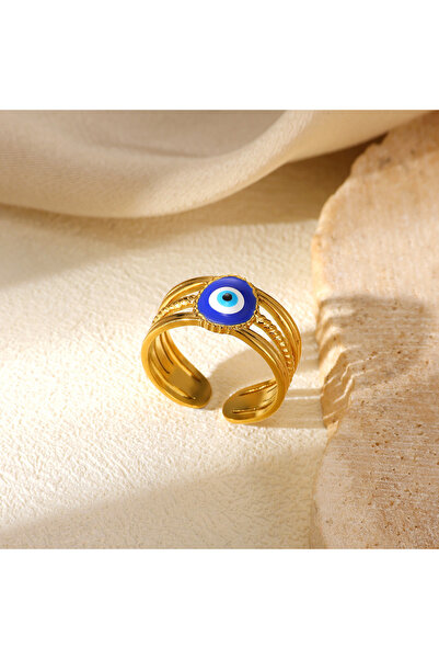 Choice resizable JZ6872G Vintage Evil Eye Rings For Women Gold Color Opening ...