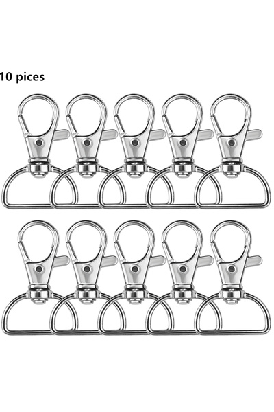 Choice 10PCS Silver 10PCS Swivel Hook Key Chain Clip Hook D-Ring Clip Lanyard...
