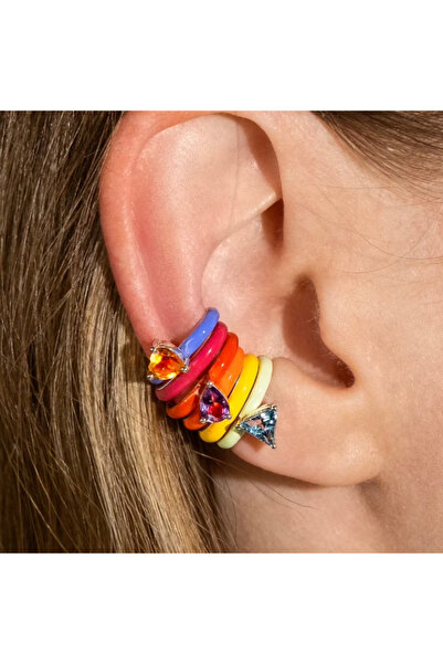 Choice WF8123-1 Women's Fashion Rainbow Earrings with Simple Hip-hop Style De...