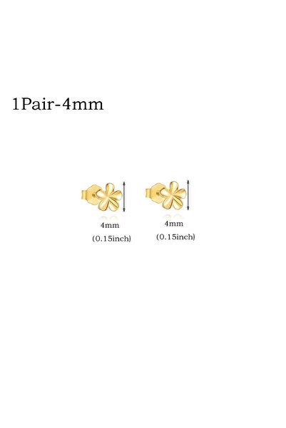 Choice1 Style 3 3Pcs Vintage Mini Premium Flower Stud Earrings,14K Gold Plate...