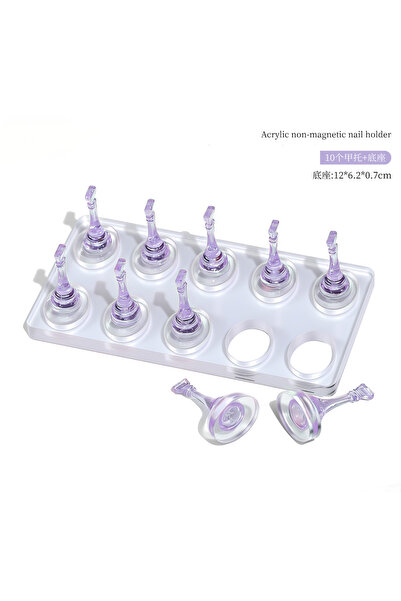 Choice9 06 Round ClearPurpl 5/10Grid Non-Magnetic Nail Acrylic Display Stand ...