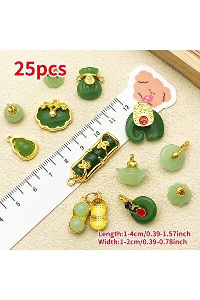 Choice SN1135 Mix 25pcs Chinese-style Hetian Jade & Natural Stone Charms Pend...