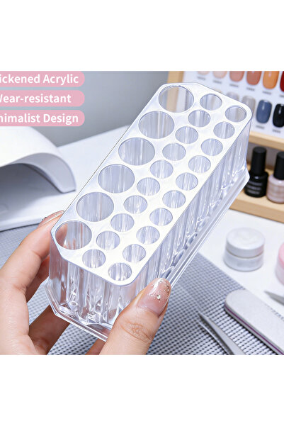 Choice 26 Holes Transparent 26 Holes Acrylic Nail Brushes Storage Holder Make...