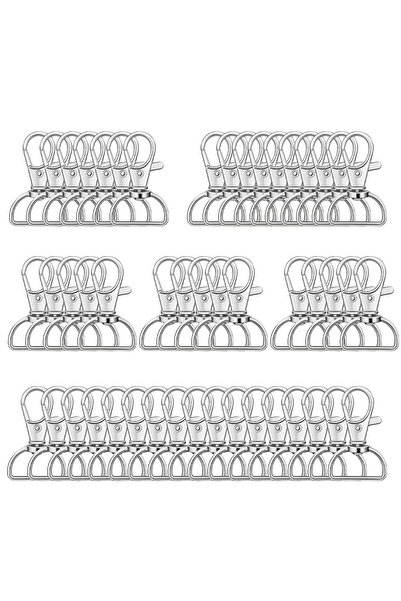 Choice17 100PCS Silvery 5/15/30/50/70/100Pcs Swivel Snap Hooks D-Ring Key Cha...