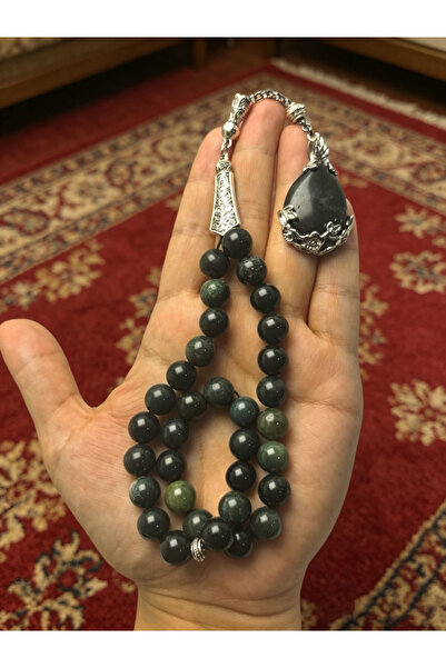 SAMGE 33-bead Tespiha vintage-carved religious prayer bracelet with teardrop ...