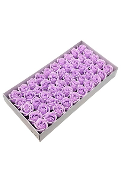 AFO Set 50 trandafiri sapun parfumati, atingere reala, violet