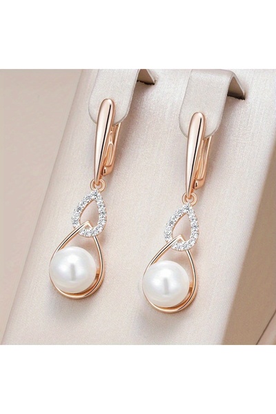 Choice A020-1 Luxurious Elegant Synthetic Zircon Imitation Pearl Hollow Penda...