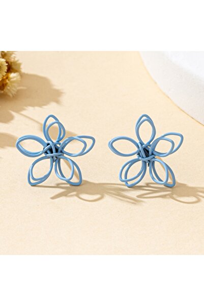 choice2 Blue A Pair of Women's Earrings, Wire Flower Simple Earrings, Earring...